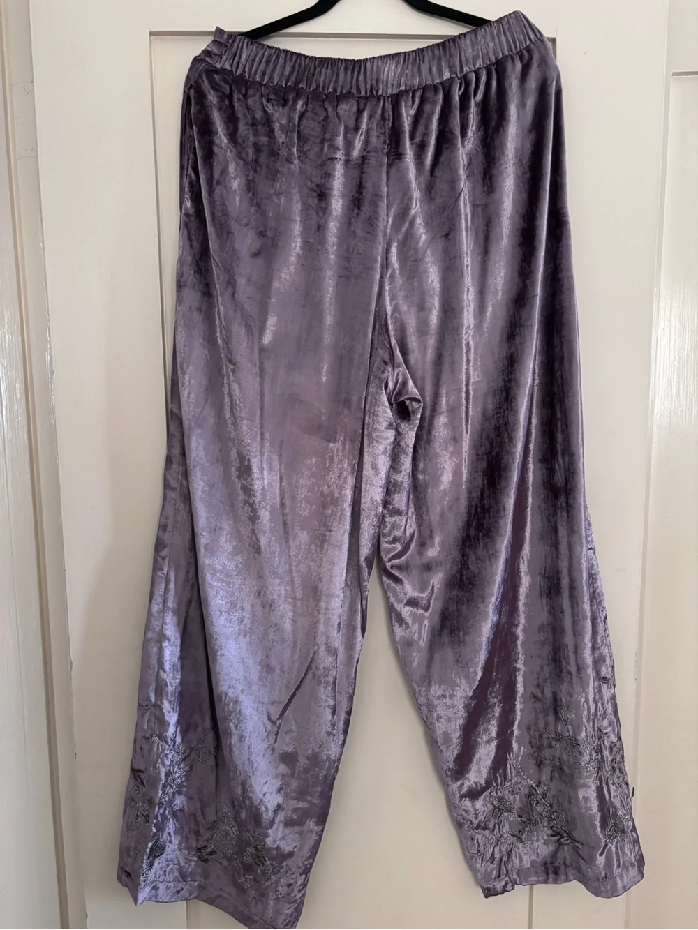 Free People Very RARE Crushed Velvet Pajama Set - Lilac Silver Gray - Picture 13 of 16